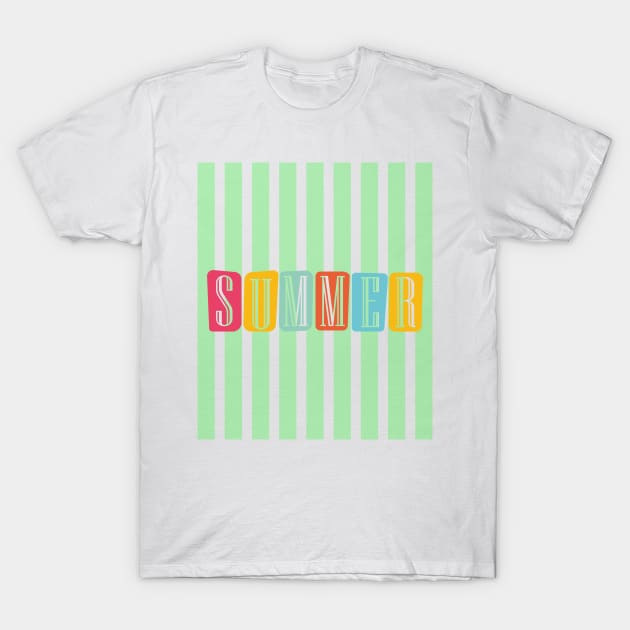 Summer - Green Stripes on - T-Shirt by Peter the T-Shirt Dude